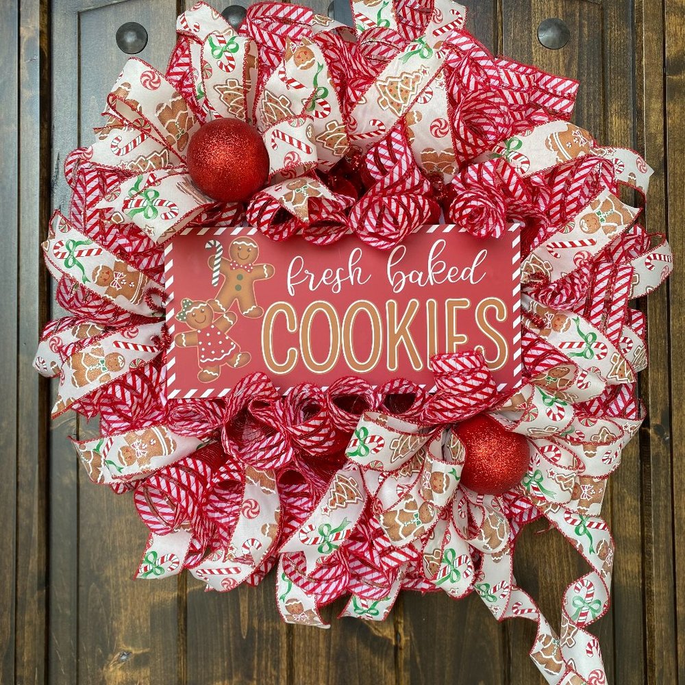 Gingerbread Wreath, Christmas Wreath